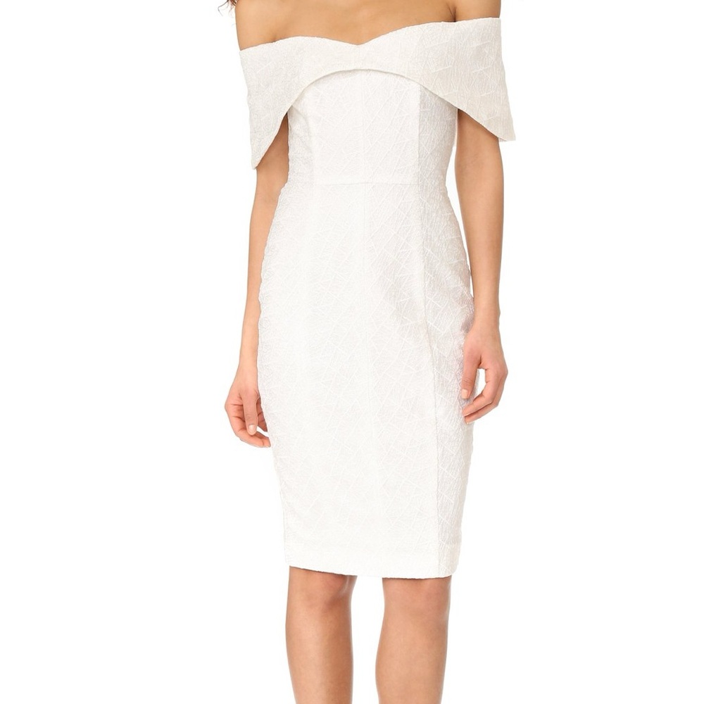 Misha Collection sz 4 Elegant Off-Shoulder White Dress
